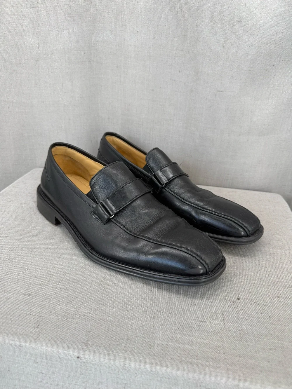 Brass Boot Walking Glove Shoes Sz 8.5 Loafers Black Soft  Leather